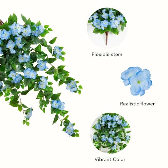 41" UV Resistant Artificial Hydrangea Hanging Plants